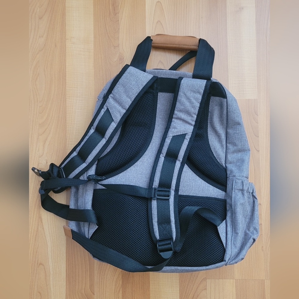 New Multi-Pocket Backpack Heather Grey Baby Diaper Bag Outdoor Hiking Quality - Picture 2 of 16